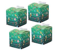 Lot de 50 boîtes à bonbons en papier de forme carrée - Boîtes à friandises créatives pour décorations de fête de Noël