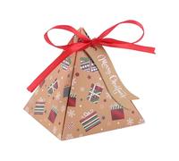 Lot de 50 boîtes à friandises de Noël en forme de triangle, élégantes boîtes en papier