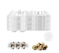 Lot de 50 boîtes à œufs de caille - 6 grilles - En carton - Avec couvercle - Avec 100 élastiques