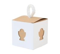 Lot de 50 boîtes cadeaux carrées pour bonbons, en papier kraft, belles boîtes pour décoration de table, mariage, baptême, fête, décoration de Saint Graal