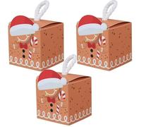 Lot de 50 boîtes cadeaux de Noël créatives en papier - Boîtes à bonbons de forme carrée pour cadeaux de Noël et décorations de friandises