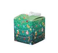Lot de 50 boîtes cadeaux de Noël pliables pour un rangement facile - Pour biscuits, petits cadeaux et bonbons - Convient à tous les amateurs de Noël