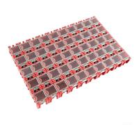 Lot de 50 boîtes de rangement pour composants SMD | Kit d'organisation de pièces électroniques avec rebord élastique | Récipients modulaires en plastique pour résistances, condensateurs et petit