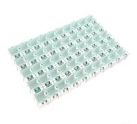 Lot de 50 boîtes de rangement pour composants SMD | Kit d'organisation de pièces électroniques avec rebord élastique | Conteneurs modulaires en plastique pour résistances, condensateurs et petit