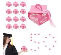 Lot de 50 boîtes de remise de diplôme | Chapeau de doctorat - Décoration pour centre de table d'invités au collège et au lycée