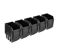 Lot de 50 boîtes empilables 70 x 100 x 155 mm - Boîte de rangement empilable - Noir