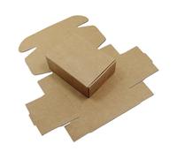 Lot de 50 boîtes en papier marron pliables pour mariage, fiançailles, fête d'anniversaire (9,5 x 9,5 x 3,5 cm)