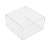 Lot de 50 boîtes rectangulaires en PVC transparent 6 x 6 x 3 cm, porte-dragées pour mariage, baptême, diplôme en plastique, marque-place