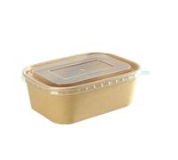 Lot de 50 bols carrés avec couvercles, 500/650/750/1000 ml pour soupe, salade, nouilles (1 000 ml)