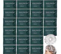 Lot de 50 bonnets de douche jetables et étanches emballés individuellement ; bonnet élastique multifonction en plastique pour teinture des cheveux ; bonnets de traitement des cheveux pour le