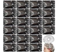 Lot de 50 bonnets de douche jetables imperméables et portables emballés individuellement ; propres et hygiéniques ; bonnet élastique en plastique pour teinture des cheveux ; bonnets de traitement des