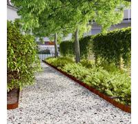 Lot de 50 bordures de pelouse flexibles - 10 x 103 cm - En acier Corten - Pour bordure de parterre, bordure de tonte, délimitation de chemin, blocage des racines et protection contre les mauvaises