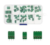 Lot de 50 bornes à vis PCB Mount Screw Terminal Block 0,1" Pitch 2,54 mm PCB Bornes à vis 2/3/4 broches Connecteur pour câble 18AWG-26AWG