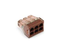 Lot de 50 bornes Wago compactes 6 x 15-40 mm 2 Transparent/marron Code EAN :