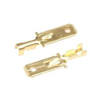 Lot de 50 borniers à sertir automobiles mâles à fourche de 6,3 mm, broches en laiton, cosses de raccordement de câbles automobiles DJ611-6.3A(50 Pcs)