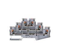 Lot de 50 borniers de rail DIN PT2.5-3L, connecteur électrique à triple couche, connexion de câblage à ressort, fil conducteur, bornier(GRAY)