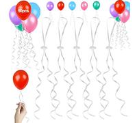 Lot de 50 bouchons à l'hélium avec cordon, fermetures de ballons avec ruban poly, ficelle pour mariage, Noël, fêtes d'anniversaire, pour faire une guirlande de ballons