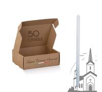 Lot de 50 bougies blanches normales pour église 30 cm antique cirerie serviteurs fabriqués en Italie