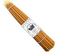 Lot de 50 bougies consacrées en cire d'abeille sacrée Jésus-Christ Church d'Israël - 28 cm - Décoration rituelle naturelle - Parfum miel fin - Respectueux de l'environnement - Terre Sainte Bethléem