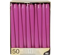 Papstar Bougies de chandelier - Lot de 50 - Diam. 2,2 cm - 25 cm - Fuchsia