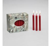 Lot de 50 bougies de Noël rouges foncées de 11,4 cm 100 % naturelles Baumkerzen - Carillon de Noël pyramide - Sans fumée, sans goutte, flamme dorée - Bâton de table, casher, non parfumé