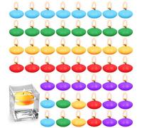 Lot de 50 bougies flottantes colorées - Bougies flottantes non parfumées - Pour mariages, fêtes, baignoires, Saint-Valentin, piscines, spas (rouge, violet, jaune, bleu, vert)