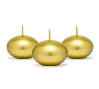 Lot de 50 bougies flottantes, diamètre 40 mm, dorées
