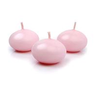 Lot de 50 bougies flottantes, diamètre 40 mm, rose clair