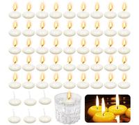Lot de 50 bougies flottantes non parfumées - Bougies chauffe-plat sans gouttes - Décoration d'intérieur - Convient pour les vases cylindriques, les mariages, les fêtes et les centres de piscine