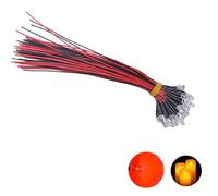 Lot de 50 bougies LED vacillantes de 5 mm - Orange - Câble de 20 cm - 12 V | Diodes de bougie LED vacillante pour effet de lumière de bougie, décoration, modélisme, projets de bricolage