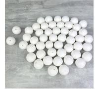 Lot de 50 Boules de 3 cm en ouate de cellulose Billes blanches en coton compressé de 30mm avec trou