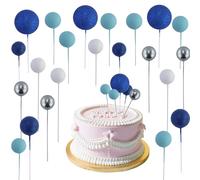 Lot de 50 boules de décoration de gâteau, mini ballons, pour mariage, fête, fête prénatale, anniversaire, décoration de gâteau, 2/2,5/3/4 cm, bleues, pour la Saint-Valentin (série bleue)