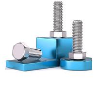 Lot de 50 boulons à tête hexagonale M4 x 20 (304), en acier inoxydable 18-8 (304), finition unie, entièrement fileté, DIN933