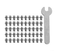 Lot de 50 boulons antidérapants pour pédale de vélo - 8 x 6 mm - Design en acier inoxydable pour plus de sécurité - Clé pour plus de commodité - Argenté