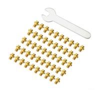 Lot de 50 boulons de pédale de vélo en acier inoxydable antidérapant pour la sécurité sur différents types de vélo, installation sans effort avec clé (doré)