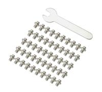 Lot de 50 boulons de pédale de vélo robustes en acier inoxydable antidérapant pour une conduite sûre sur différents types de vélo, clé pratique (argenté)