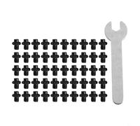 Lot de 50 boulons de rechange antidérapants en acier inoxydable avec clé, 8 x 6 mm, pour VTT, vélo de route (noir)