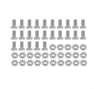 Lot de 50 boulons et écrous à tête carrée en aluminium avec écrous hexagonaux pour fixation de jardin, kit de réparation antirouille pour cadres de panneaux de verre (50 ensembles)