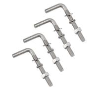 Lot de 50 boulons filetés M4 x 60 mm en forme de L en acier inoxydable 304 pour fondation, ancrage, vis carrées, crochets pour suspension