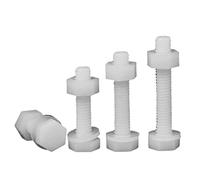 Lot de 50 boulons hexagonaux extérieurs en nylon et écrous plats M5 x 20 mm, pour boulons de bricolage, vis, pièces mécaniques, accessoires, fixations