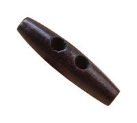 Lot de 50 boutons à bascule en bois naturel - Boutons de rechange à 2 trous en forme de corne d'olive - Boucle à coudre pour loisirs créatifs, accessoires de vêtements, marron foncé, 30 mm