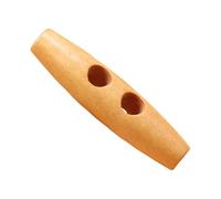 Lot de 50 boutons à bascule en bois naturel - Boutons de rechange à 2 trous en forme de corne d'olivier - Boucle à coudre pour loisirs créatifs et vêtements, beige, 30 mm
