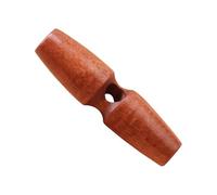 Lot de 50 boutons à bascule en bois naturel, boutons de rechange en corne en bois à trou unique, en forme d'olive, boucle à coudre pour loisirs créatifs, accessoires de vêtements, marron-rouge, 30 mm