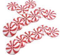 Lot de 50 boutons de Noël ronds en résine rouge et blanc à coudre pour vêtements et couture