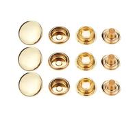 Lot de 50 boutons-pression en métal pour vêtements, sacs, maroquinerie et accessoires de couture,Or clair,12,5 mm