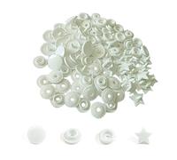 Lot de 50 boutons pression en plastique T5 en forme d'étoile pour vêtements de bébé (blanc chaud)