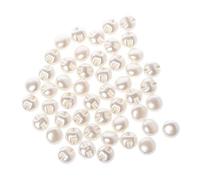 Lot de 50 boutons ronds à coudre avec perles - 10 mm et 11 mm - Fournitures d'accessoires pour robe de mariage, bijoux fantaisie, cadeau - Fil soyeux - Pompons - Nœud chinois - Fabrication de bijoux
