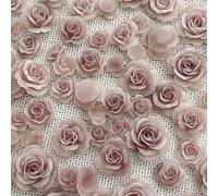 Lot de 50 breloques en forme de fleur rose pour ongles - Bijou mixte - Pierres précieuses - Bijoux floraux - Accessoires d'art - Cadeaux strass