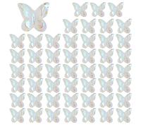 Lot de 50 breloques en forme de papillon pour ongles 3D en résine - Accessoires de manucure