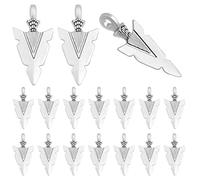 Lot de 50 breloques tibétaines en alliage vintage en forme de flèche pour fabrication de bijoux, bracelets, colliers, loisirs créatifs, décoration faite à la main, Argent, Alliage.